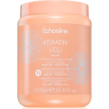 Vlasová regenerace Echosline Keratin veg Mask intenzivní vyživující maska na suché a porézní vlasy s aminokyselinami 1000 ml