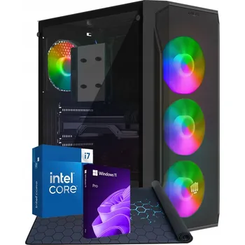 Stolní počítač POČÍTAČ PRO HRY i7-7700 RTX 4060 64GB RAM DDR4 SSD 1TB WINDOWS 11 RGB DVD