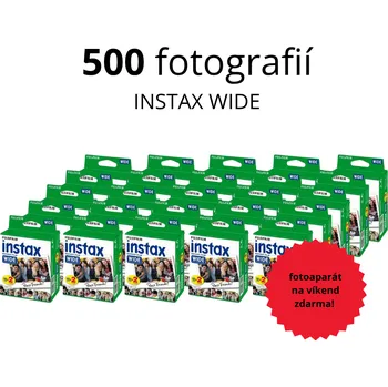 Fujifilm INSTAX Wide film 500 fotografií – zvýhodněná sada + foták na víkend zdarma + foťák na víkend zdarma