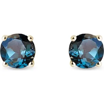 Náušnice Náušnice s modrým topazem ve žlutém zlatě KLENOTA