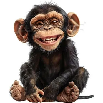 Textilní nažehlovací páska Nažehlovačka Šimpanz - 12 x 16 cm