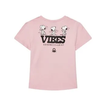 Pánské tričko United Colors Of Benetton T-Shirt 3X1SC10NG Růžová Regular Fit 122