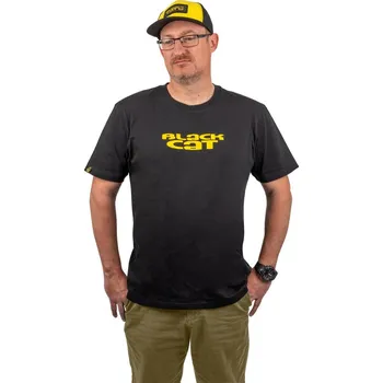 Rybářské oblečení Black Cat Tričko Logo Black T-Shirt Velikost: XXL