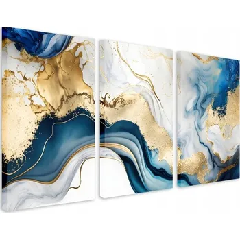 Obraz Triptych obraz na zeď abstrakce zlato a granát 60x120
