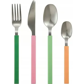 Příbor IKEA TANGMARLA Sada příborů 16 ks zelená růžová oranžová