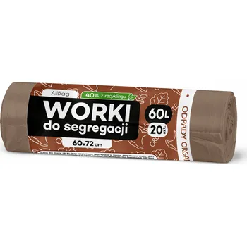 Pytle na odpadky Pytle na bioodpad AllBag BRĄZOWE WORKI NA ŚMIECI ALLBAG 60L PYTLE PRO TŘÍDĚNÍ BIO ODPADU 60 l 20 ks