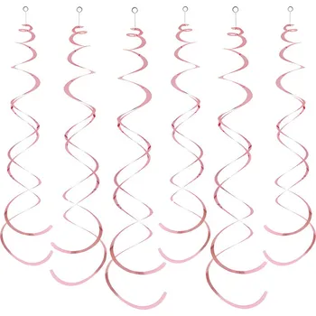 Party dekorace Dekorační spirály růžové 14 cm 6 ks