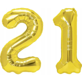 Balónek Sada balónků ve tvaru čísla 21, zlatá, 100 cm