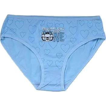 Dětská móda FANNIFEN DÍVČÍ KALHOTKY S KOČKOU A SRDÍČKY BAVLNĚNÉ Barva: Modrá, Velikost: 146/152