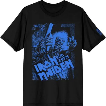 Pánské tričko Iron Maiden Est. 1975 No Prayer Grave Blue Black 2XL Tričko