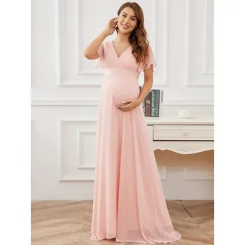 Dámské šaty Ever pretty těhotenské šaty jemně růžové 20795 Velikost: 8XL / 56 / 24 / 28