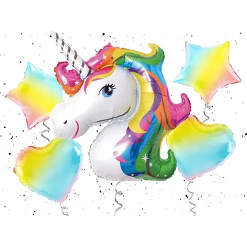 Balónek Sada balónků duhový jednorožec unicorn 5 ks