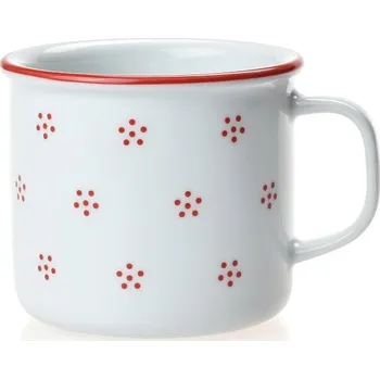 G.Benedikt 1882, Karlovy Vary Hrnek Retro "porcelánový plecháček" 250 ml Valbella červená X8988