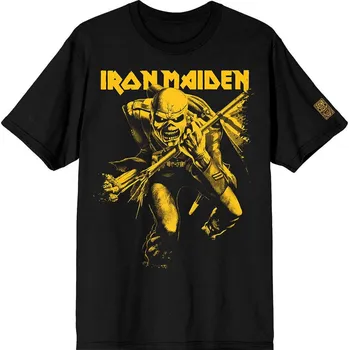 Pánské tričko Iron Maiden 50 Trooper Crop Yellow Black L Tričko