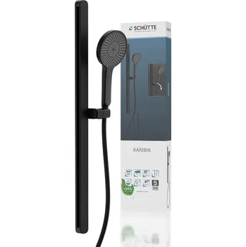 Sprchový set Sprchová souprava KARIBIK, černá matná, oválná | 64206