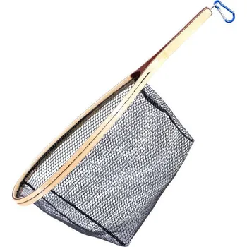 Podběrák Dřevěný muškařský podběrák na pstruhy Jaxon Classic Trout Rubber