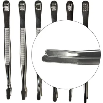 Sběratelství Pinzeta SAFE Premium Velikost: 120 mm, Tvar: kulatá, zahnutá, Povrchová úprava: poniklovaná