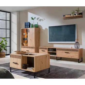 Obývací stěna Domel Obývací stěna Lamelix sestava C LED osvětlení: Bez LED osvětlení