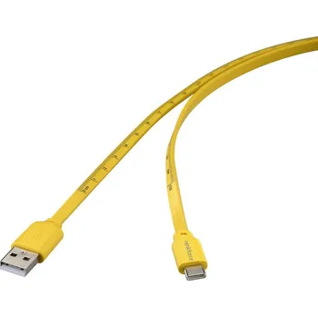Mobilní telefon Renkforce USB kabel USB 2.0 USB-C ® zástrčka, USB-A zástrčka 1.00 m žlutá Rozměr potisku (metrický) RF-6721076
