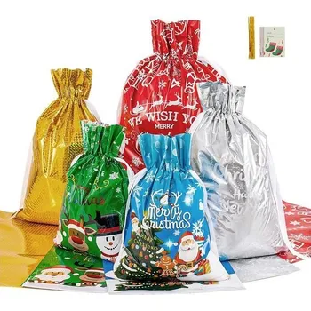 HBselect vánoční dárkové tašky se stahovací šňůrkou 30 ks