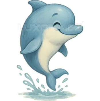 Nášivka Nažehlovačka Spící delfínek - 8 x 12 cm