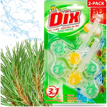 WC čistič Dix WC blok 3D DUO 2x40g Vůně Borovice