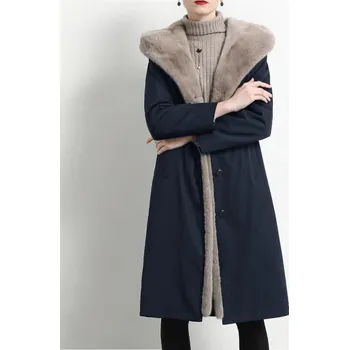 Dámský kabát Dámský luxusní zimní kabát s hřejivou podšívkou Barva: Černá, Velikost: 4XL