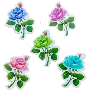 Knoflík Knoflík dřevěný - růžička (2,0 x 3,0 cm), Barva: Růžová