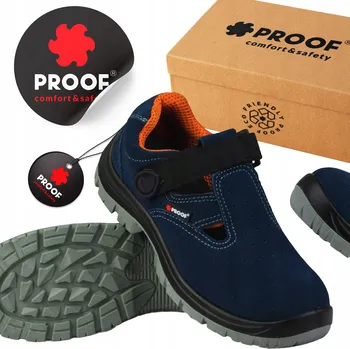 Pracovní obuv PÁNSKÉ PRACOVNÍ SANDÁLY BEZPEČNOSTNÍ OBUV BOZP PROOF S1 vel. 44 + Nálepka