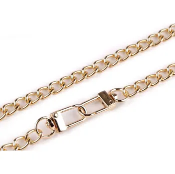 Galanterie Řetízek na kabelky s karabinou délka 125 cm, šíře 8 mm - 3 zlatá klasik