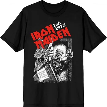 Iron Maiden Est. 1975 No Prayer Grave Red Logo Black M Tričko