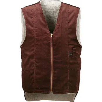 Pánská vesta CRAFTLAND Manšestrová vesta s kožíšek, hřejivá, šedá, velikost M