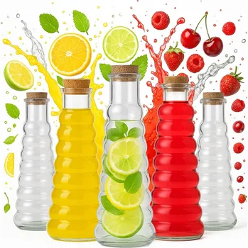 Láhev 5x Butelki Szklane VERONA 380ml Láhev Na Vodu Šťáva Alkohol na olej