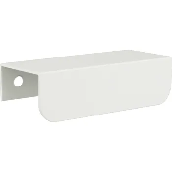 Nábytkové kování Nábytková úchytka hranová UA07 BÍLÁ MATNÁ zaoblená 64/84 mm na skříňku