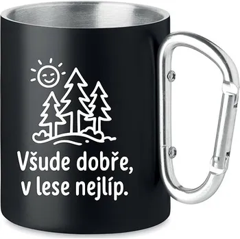 Coolkousky Plechový hrnek s karabinou - v lese