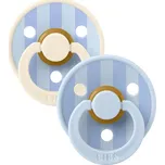 BIBS STUDIO Colour Block dudlík z přírodního kaučuku 2ks Baby Blue Dusty Blue Mix vel. 1 (0-6m)