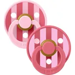 BIBS STUDIO Colour Block dudlík z přírodního kaučuku 2ks Baby Pink Coral Mix vel. 1 (0-6m)