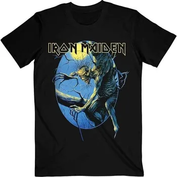 Pánské tričko Iron Maiden Fear of the Dark Oval Eddie Moon Black S Tričko