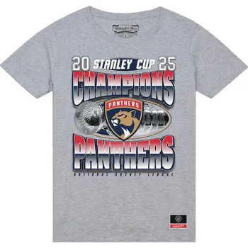 Pánské tričko Fanatics Pánské tričko Florida Panthers NHL 2025 Stanley Cup Champions Victory Arch T-Shirt - Heather Gray Velikost: M