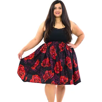 Dámská sukně Himalife Kolová sukně s kapsami Rosalie - černá s červenou Velikost: S/M