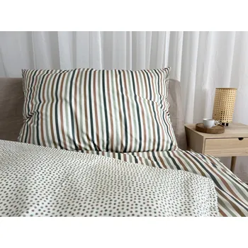 Povlečení Bavlněné povlečení proužky/tečky barevné - 140x220 + 50x70 cm