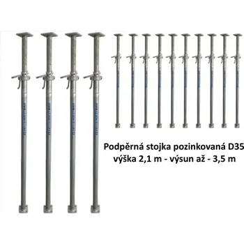 Lešení Podpěrná stojka pozinkovaná D35 výška 2,1 m - výsun až - 3,5 m