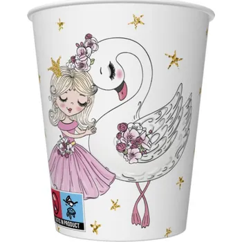 Papírový ubrousek Paper Design Kelímek papírový 250ml 8ks Daisy, Pink Ballerina w