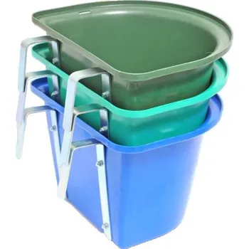 Krmný kbelík pro skot / koně, bez ucha, závěsný, 12l - khaki