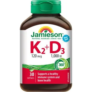 JAMIESON Vitamíny K2 120 mcg a D3 1000 IU 30 kapslí