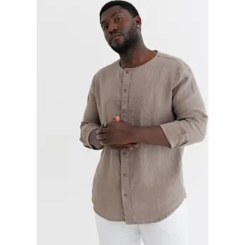 Pánská košile Magic Linen Pánská plátěná košile BEDARRA v barvě Deep taupe Velikost: M