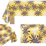 Hladká voskovaná plachta Vzor Sluneční Kytice, ubrus odolný proti skvrnám na zahradní stůl