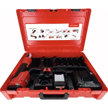 Dílenský lis Rothenberger ROMAX Nano CAS Basic Set 2 Ah, lis na trubky 1000005042, elektromechanický, 32 kN do 108 mm (Rothenberger 1000005042 hybridní lisovací stroj na trubky do průměru 108 mm na čelisti iJaw a Standard (bez čelistí))
