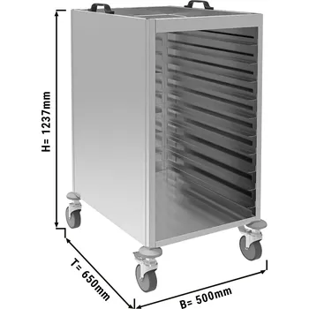 Servírovací stolek G.Gastro Vozík na podnosy - pro 18 podnosů 37 x 53 cm