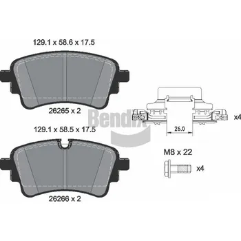 Brzdová destička Sada brzdových destiček, kotoučová brzda BENDIX Braking BPD1648